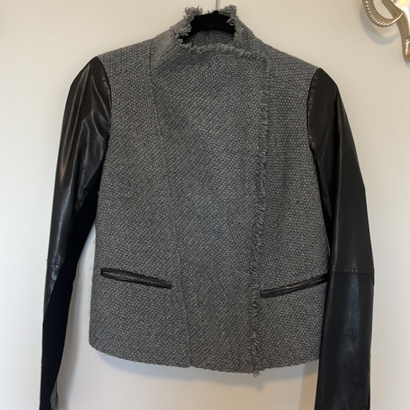 Vince Wool and Leather Moto Jacket - Picture 3 of 8